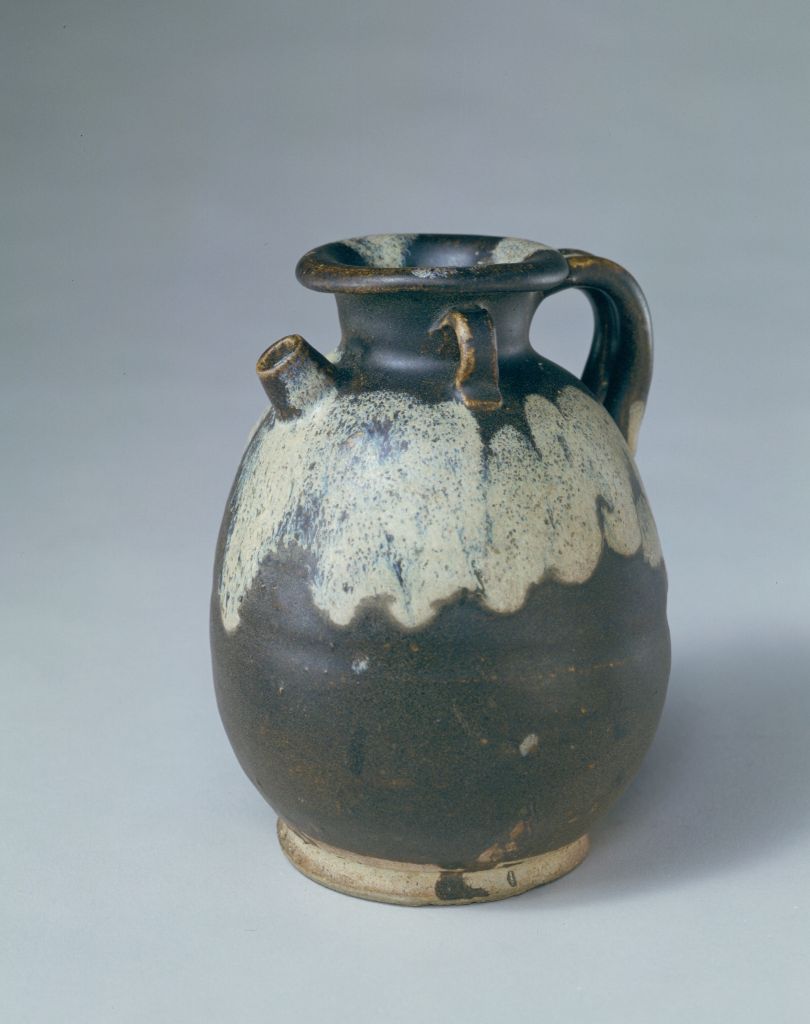 图片[1]-Lushan kiln black glaze blue pot-China Archive